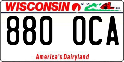 WI license plate 880OCA