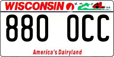 WI license plate 880OCC