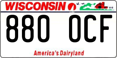 WI license plate 880OCF
