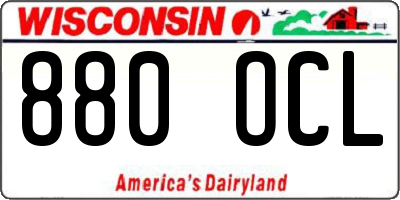 WI license plate 880OCL