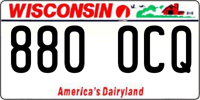 WI license plate 880OCQ