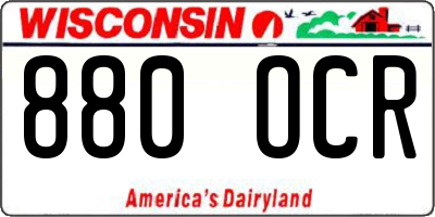 WI license plate 880OCR