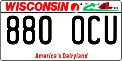 WI license plate 880OCU