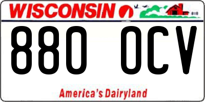 WI license plate 880OCV