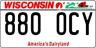 WI license plate 880OCY