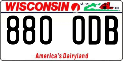 WI license plate 880ODB