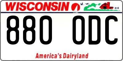 WI license plate 880ODC