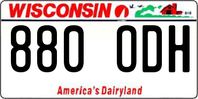 WI license plate 880ODH