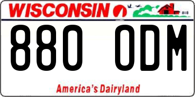 WI license plate 880ODM