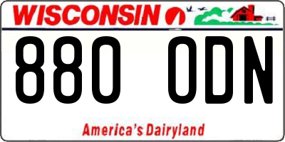 WI license plate 880ODN