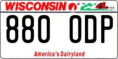 WI license plate 880ODP