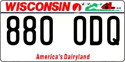 WI license plate 880ODQ