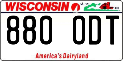 WI license plate 880ODT