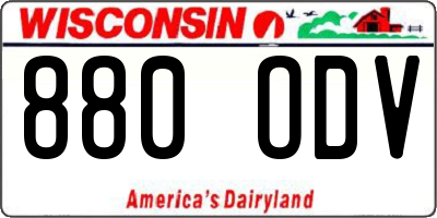 WI license plate 880ODV