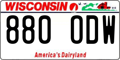 WI license plate 880ODW
