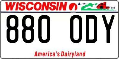WI license plate 880ODY