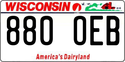 WI license plate 880OEB