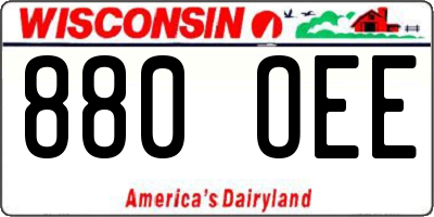 WI license plate 880OEE