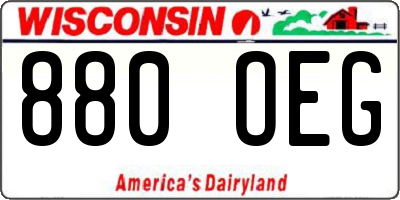 WI license plate 880OEG