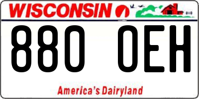 WI license plate 880OEH