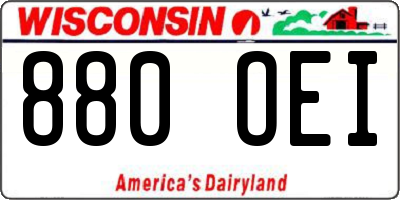 WI license plate 880OEI
