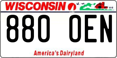 WI license plate 880OEN
