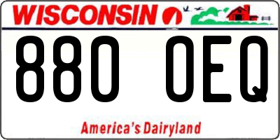 WI license plate 880OEQ