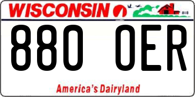 WI license plate 880OER
