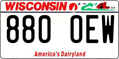 WI license plate 880OEW