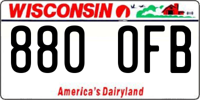 WI license plate 880OFB