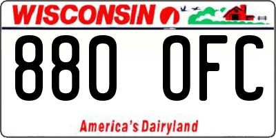WI license plate 880OFC