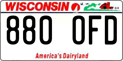 WI license plate 880OFD