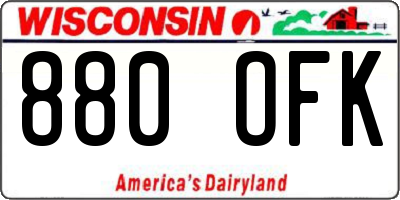 WI license plate 880OFK