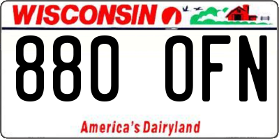 WI license plate 880OFN
