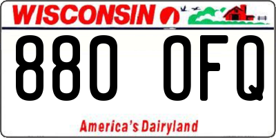 WI license plate 880OFQ