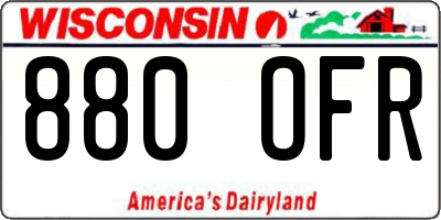 WI license plate 880OFR