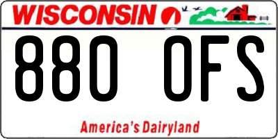 WI license plate 880OFS