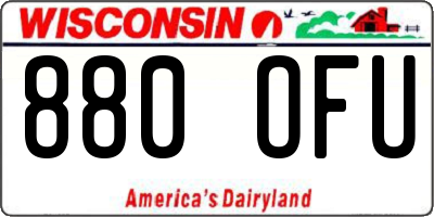 WI license plate 880OFU