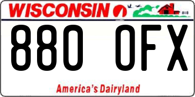 WI license plate 880OFX