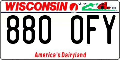 WI license plate 880OFY