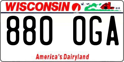 WI license plate 880OGA