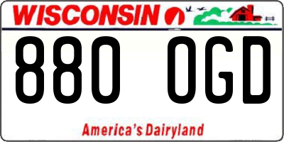 WI license plate 880OGD