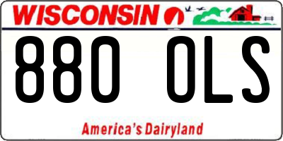 WI license plate 880OLS