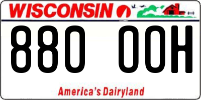 WI license plate 880OOH