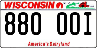 WI license plate 880OOI