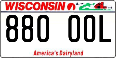WI license plate 880OOL
