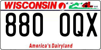 WI license plate 880OQX