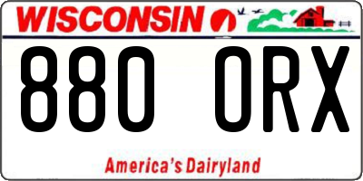 WI license plate 880ORX
