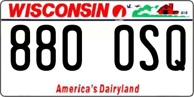 WI license plate 880OSQ