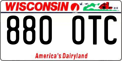 WI license plate 880OTC